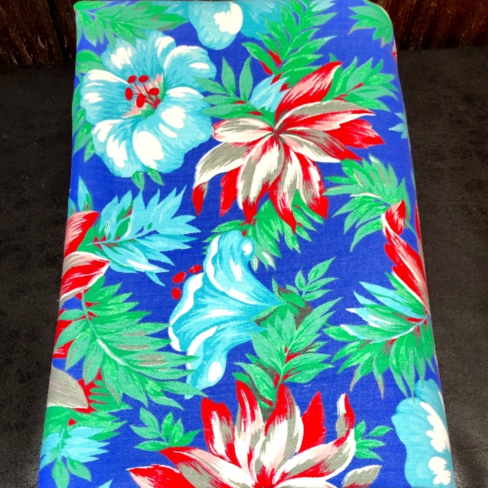 Floral Blue and Red Clutch 149"X 57"